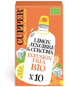 Infusion Fria Limon,Jengibre,Curcuma Bio 10 Filtros 27G Cupper