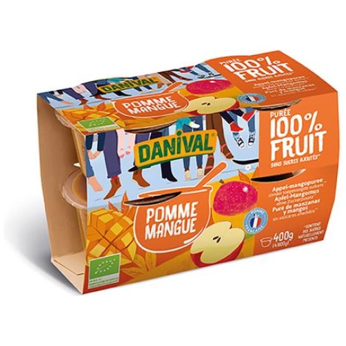 DANIVAL-POSTRE MANZANA – MANGO BIO 4X100GR (DANIVAL)