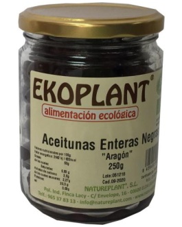 Olivas Negras Aragon Bio 250Gr (Ekoplant)