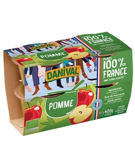 Postre Manzana Bio.4X100Gr (Danival)