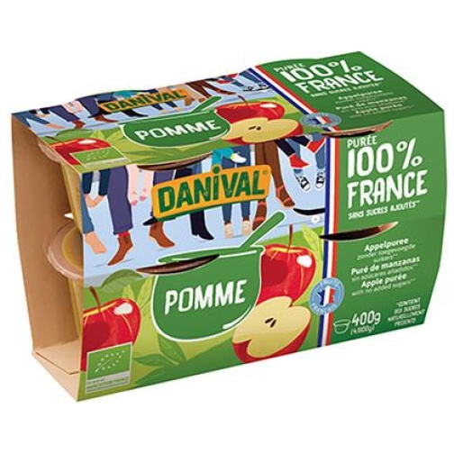 DANIVAL-POSTRE MANZANA BIO.4X100GR (DANIVAL)