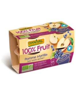 Postre Manzana-Arandano Bio 4X100Gr (Danival)