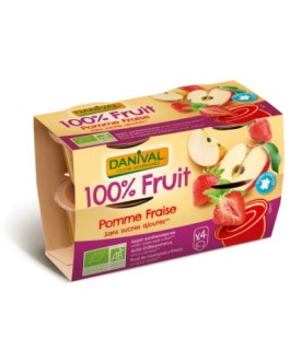 Postre Manzana – Fresa Bio. 4X100Gr.