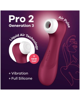 SATISFYER Pro 2 Gen 3 Liquid Air Technology Succión y Vibración Wine Red – Rojo Vino