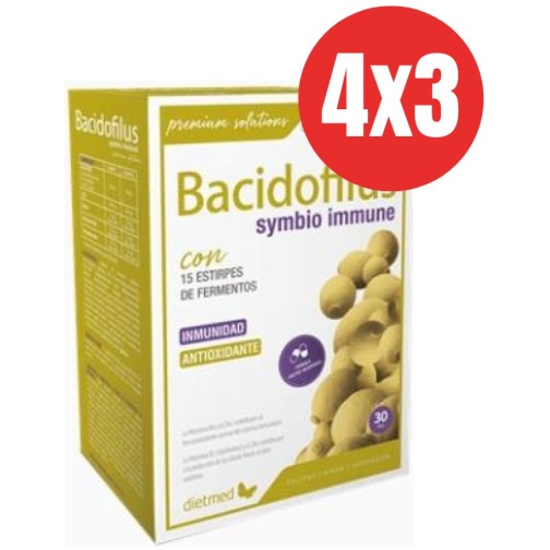 Pack 4x3 BACIDOFILUS symbio immune 30cap. - Dietmed